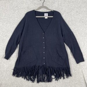 Muche et Muchette Wool Fringe Cardigan Sweater One Size Boho Western Cottagecore